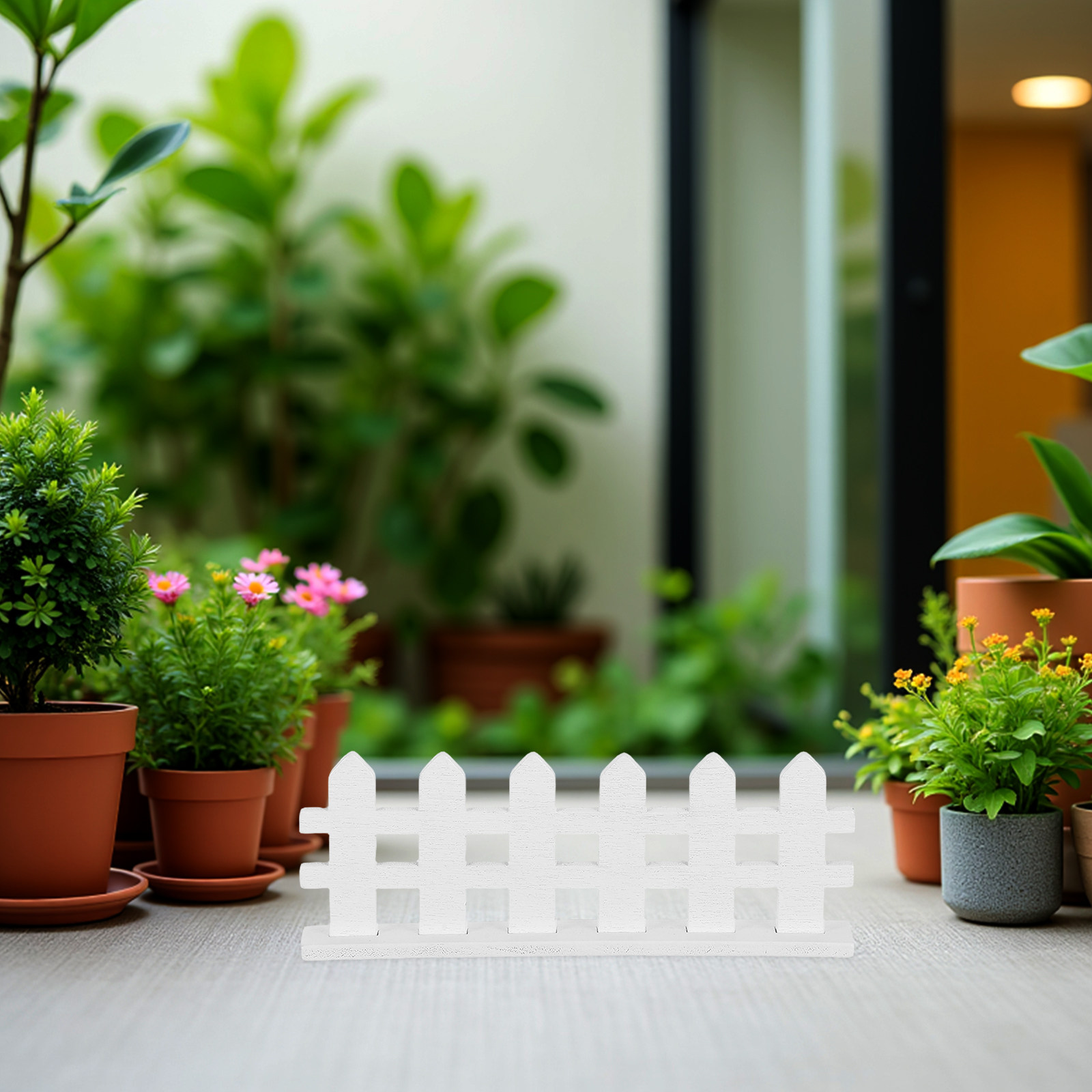 Bonsai Garden Landscape Design - 12 stuks miniatuur houten hekwerk, wit,