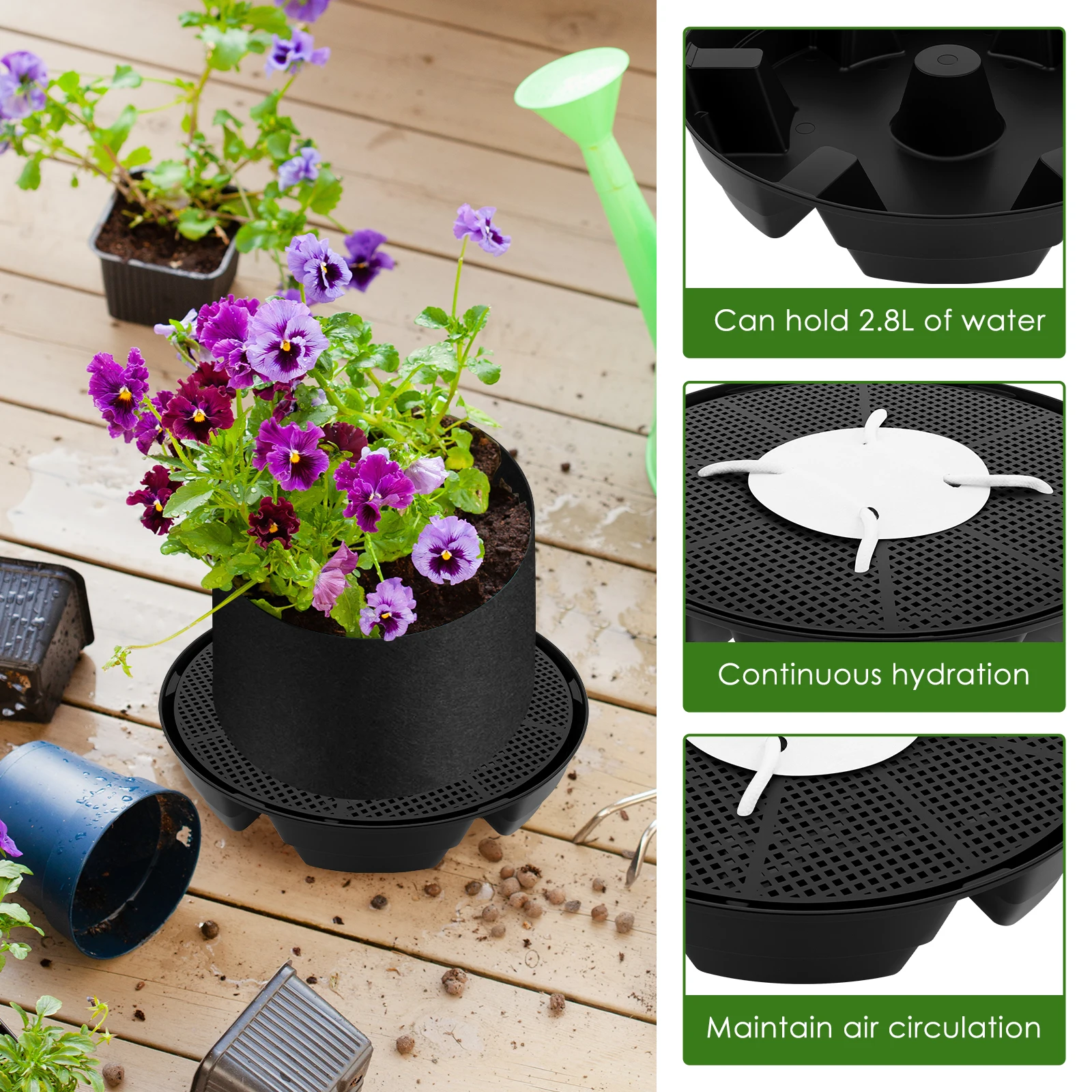 4 Stuks Bloempot Basis 2.8L Ze - Drip Tray Saucer recensie en prijs